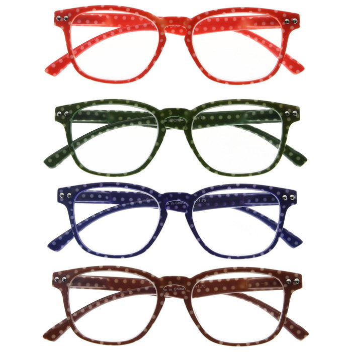 Eyekeeper  - 4 Pack Fashion Polka Dots Reading Glasses R079P