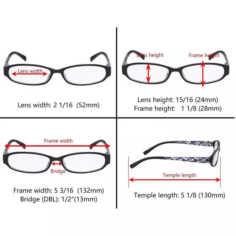 eyekeeper.com 4 Pack Fashion Print Pattern Reading Glasses Small Readers R9104T Eyeglasses