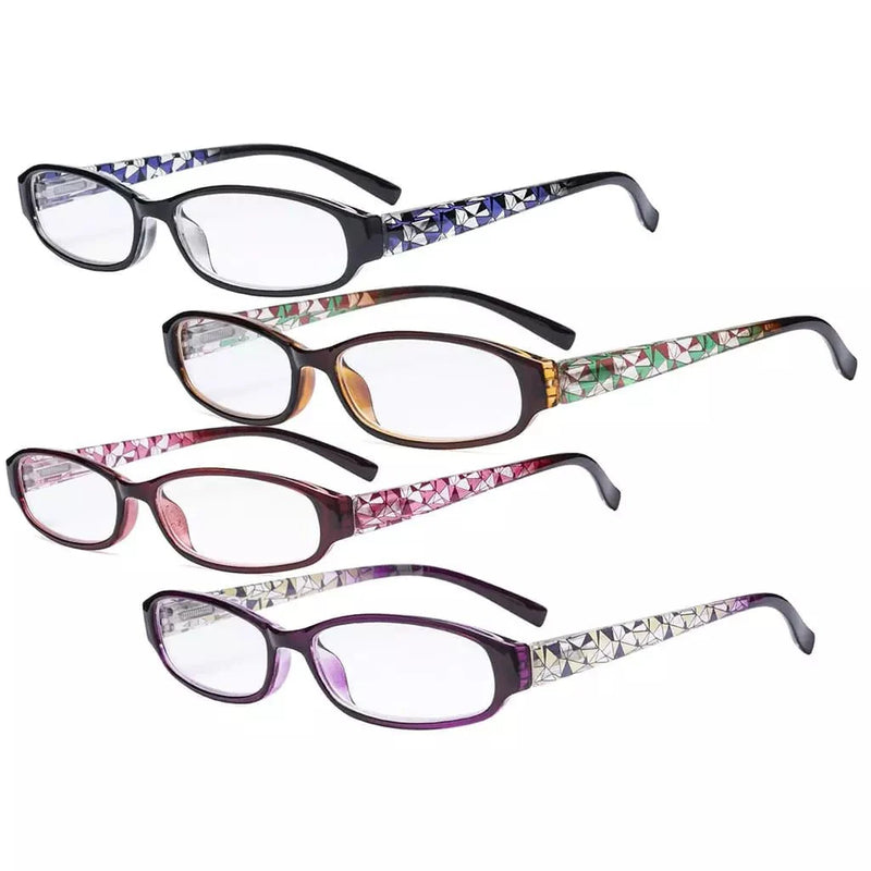 eyekeeper.com 4 Pack Fashion Print Pattern Reading Glasses Small Readers R9104T Eyeglasses