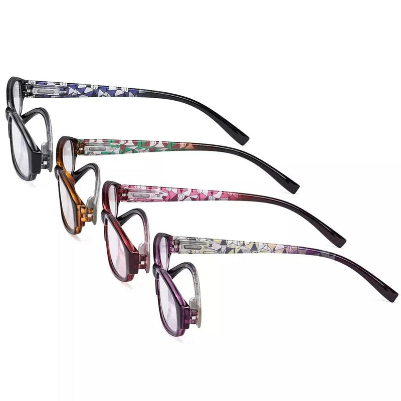 eyekeeper.com 4 Pack Fashion Print Pattern Reading Glasses Small Readers R9104T Eyeglasses