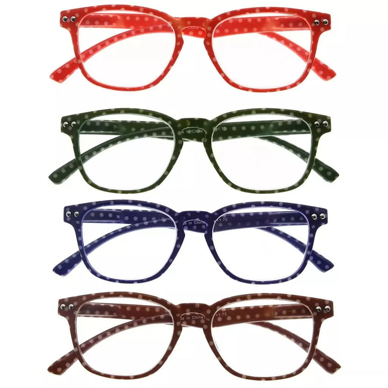eyekeeper.com 4 Pack Fashion Vintage Polka Dots Reading Glasses R079P Eyeglasses