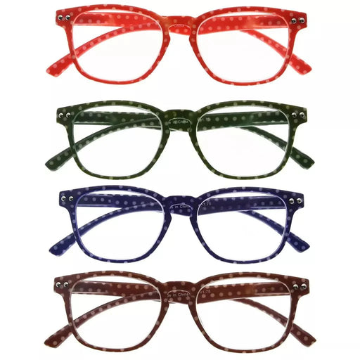 eyekeeper.com 4 Pack Fashion Vintage Polka Dots Reading Glasses R079P Eyeglasses