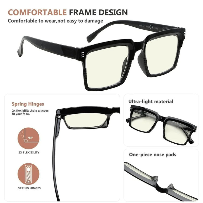eyekeeper.com 4 Pack Fashionable Blue Light Filter Reading Glasses UVR2027 Eyeglasses