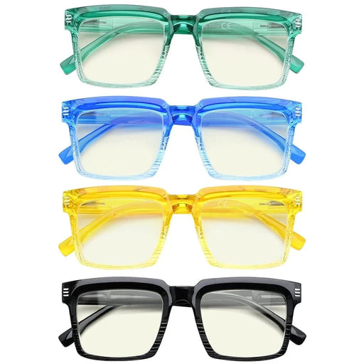 eyekeeper.com 4 Pack Fashionable Blue Light Filter Reading Glasses UVR2027 Eyeglasses
