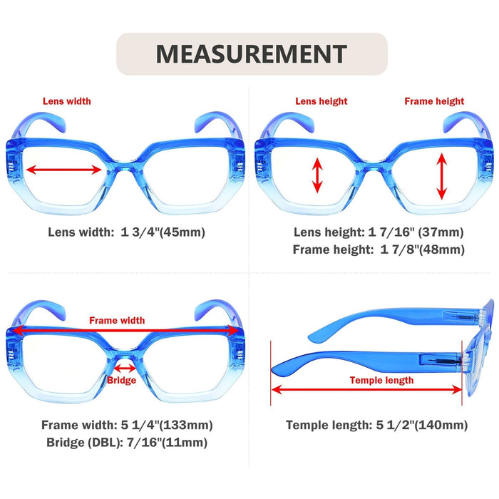 Eyekeeper - 4 Pack Thicker Frame Reading Glasses R2026