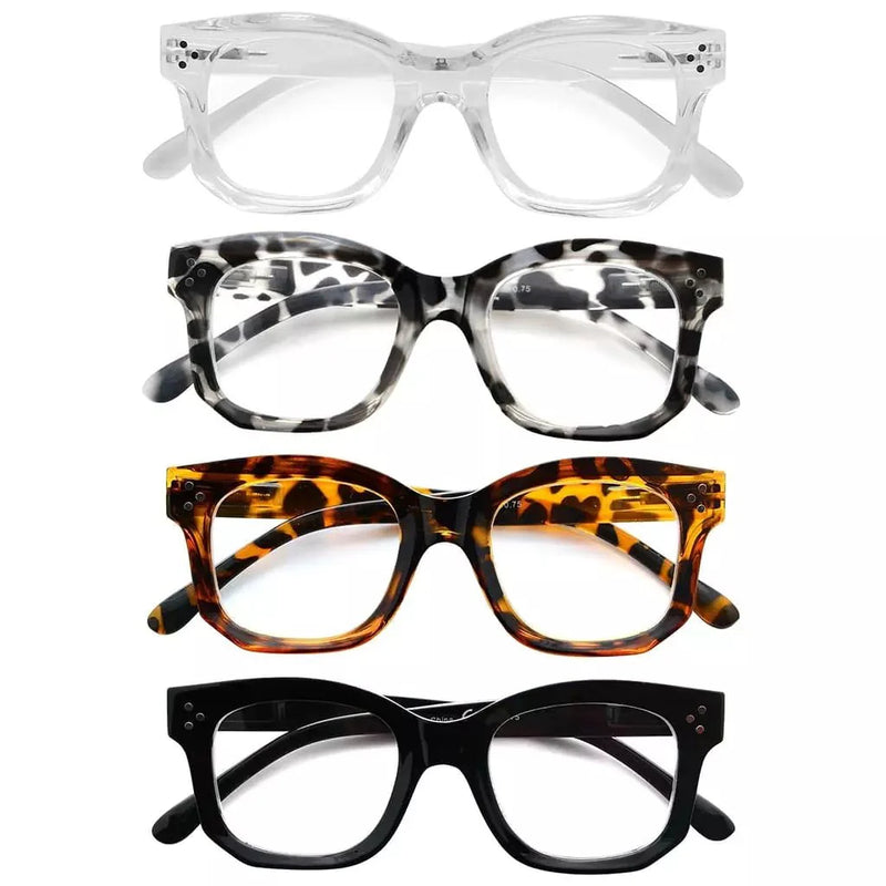 eyekeeper.com 4 Pack Fashionable Reading Glasses Thicker Frame R2002 Eyeglasses