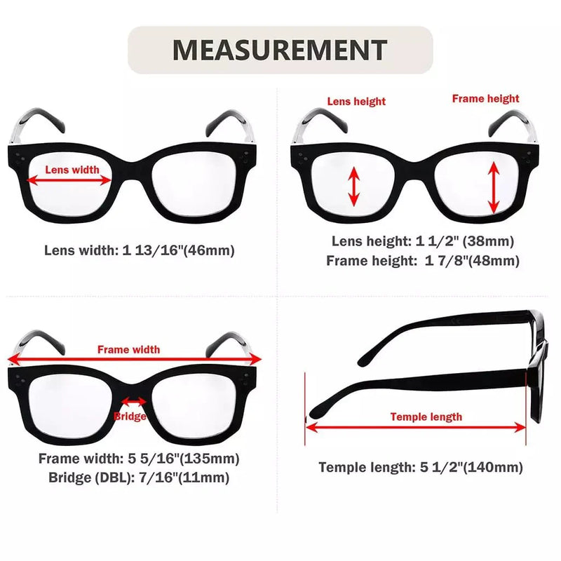 eyekeeper.com 4 Pack Fashionable Reading Glasses Thicker Frame R2002 Eyeglasses