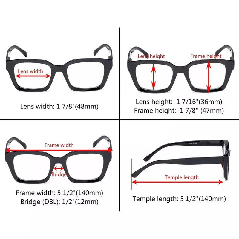 eyekeeper.com 4 Pack Fashionable Reading Glasses Thicker Frame Readers R9106 Eyeglasses