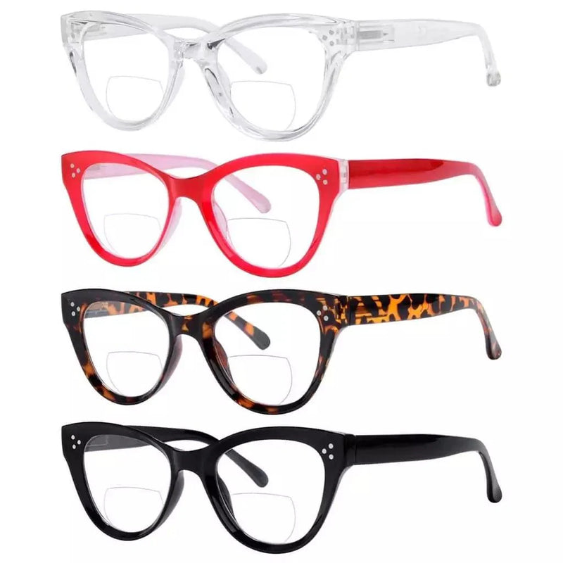 eyekeeper.com 4 Pack Fashionable Thicker Frame Bifocal Reading Glasses BR9108 Eyeglasses
