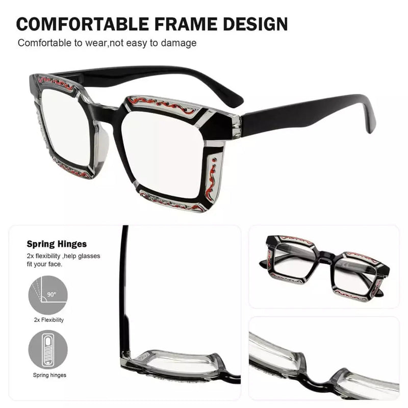eyekeeper.com 4 Pack Floral Pattern Design Multifocus Readers M2106 Eyeglasses