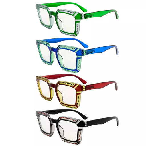 eyekeeper.com 4 Pack Floral Pattern Design Multifocus Readers M2106 Eyeglasses