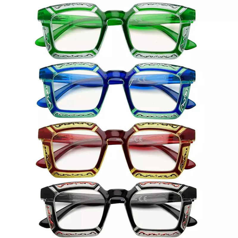 eyekeeper.com 4 Pack Floral Pattern Design Multifocus Readers M2106 Eyeglasses