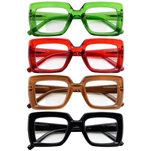 eyekeeper.com 4 Pack Funky Thicker Frame Bifocal Reading Glasses BR2101 Eyeglasses