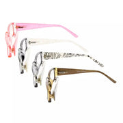 eyekeeper.com 4 Pack Gem Pattern Arms Reading Glasses Rectangular Readers R006-C1-C4 Eyeglasses