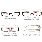 eyekeeper.com 4 Pack Gem Pattern Arms Reading Glasses Rectangular Readers R006-C1-C4 Eyeglasses