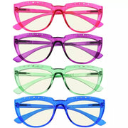 eyekeeper.com 4 Pack Half Moon Blue Light Reading Glasses UV2018 Eyeglasses