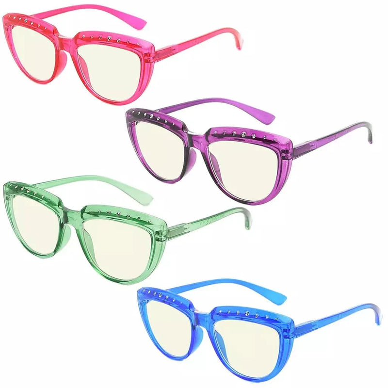 eyekeeper.com 4 Pack Half Moon Blue Light Reading Glasses UV2018 Eyeglasses