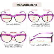 eyekeeper.com 4 Pack Half Moon Blue Light Reading Glasses UV2018 Eyeglasses