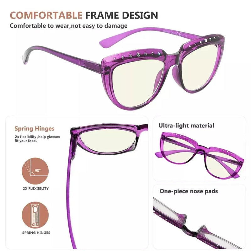 eyekeeper.com 4 Pack Half Moon Blue Light Reading Glasses UV2018 Eyeglasses