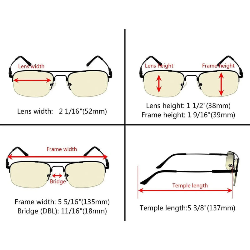 eyekeeper.com 4 Pack Half Rim Blue Light Blocking Reading Glasses CG1706 Eyeglasses