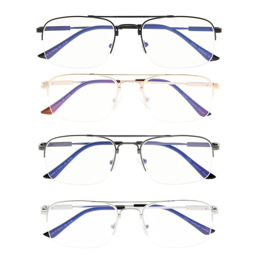 eyekeeper.com 4 Pack Half Rim Blue Light Blocking Reading Glasses CG1706 Eyeglasses