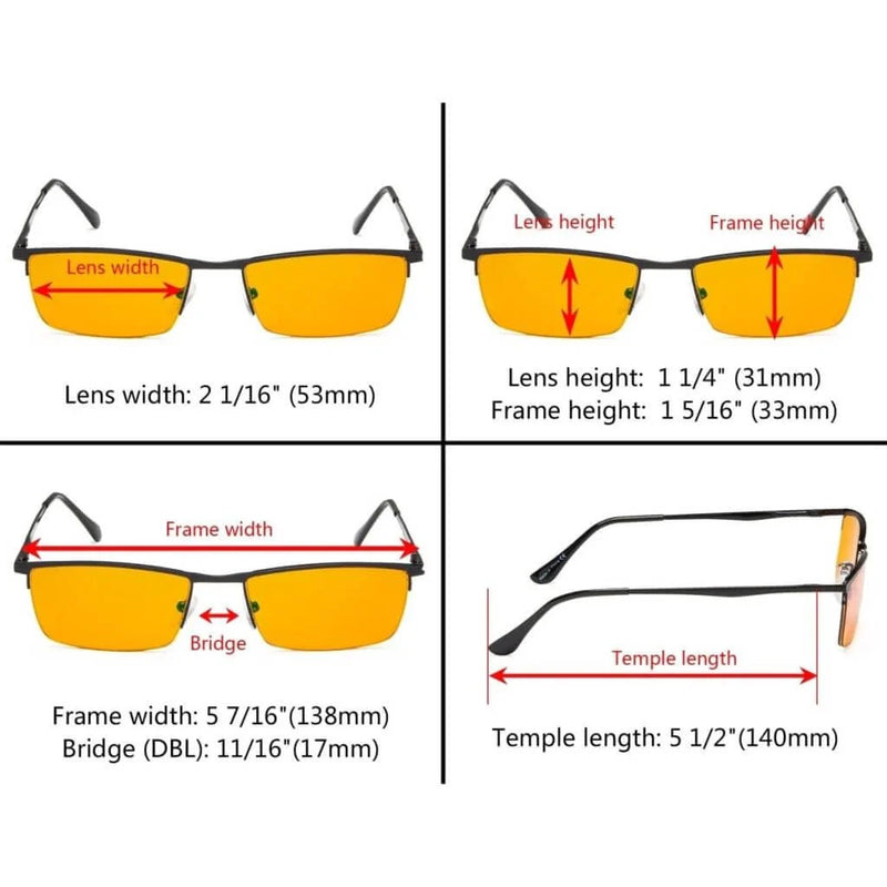 eyekeeper.com 4 Pack Half Rim Blue Light Blocking Reading Glasses DS1614 Eyeglasses