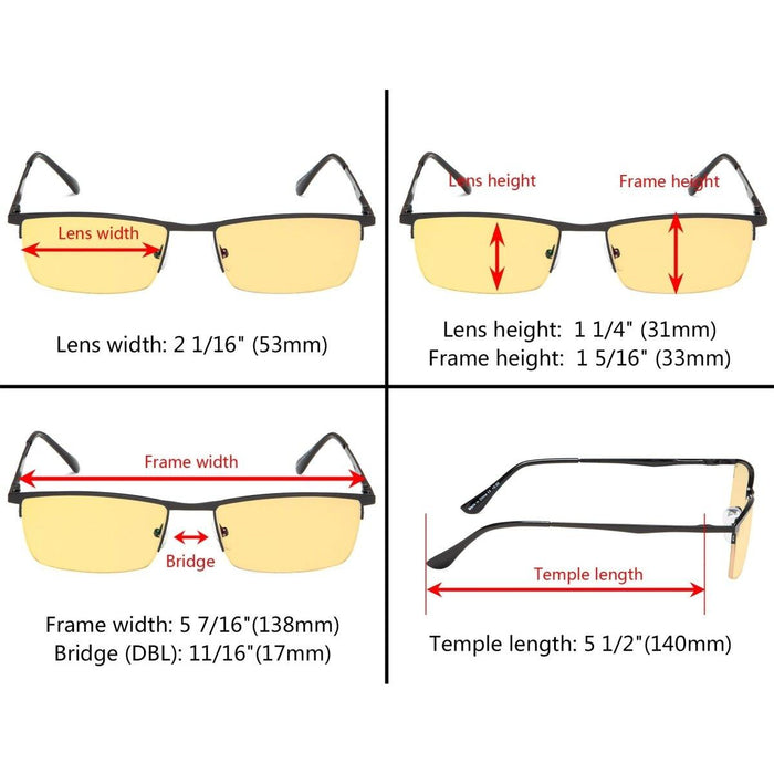 Eyekeeper - 4 Pack Half-Rim Blue Light Blocking Reading Glasses Hpcg1614