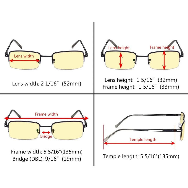 eyekeeper.com 4 Pack Half-rim Blue Light Blocking Reading Glasses TMCG15014 Eyeglasses