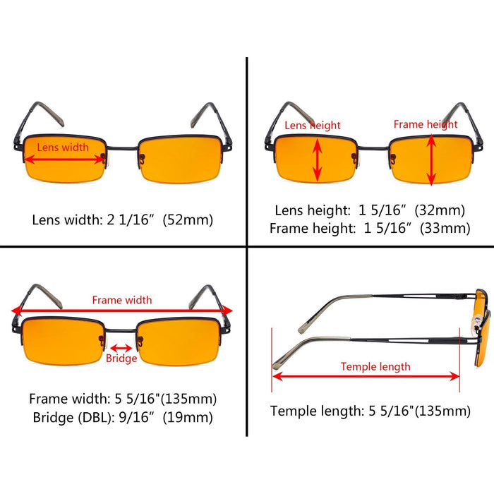 Eyekeeper - 4 Pack Rectangle Blue Light Blocking Reading Glasses Ds15014