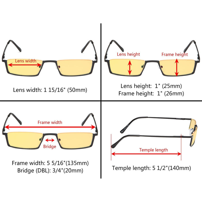 Eyekeeper - 4 Pack Half-Rim Blue Light Blocking Reading Glasses Hpcg1613