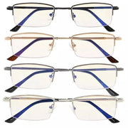 eyekeeper.com 4 Pack Half-rim Elegant Metal Blue Light Filter Readers CG1708 Eyeglasses