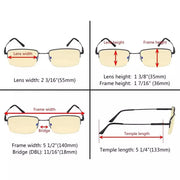eyekeeper.com 4 Pack Half-rim Metal Blue Light Blocking Readears TMCG1702 Eyeglasses