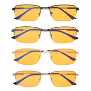 eyekeeper.com 4 Pack Half Rim Metal Blue Light Blocking Readers DS1702 Eyeglasses