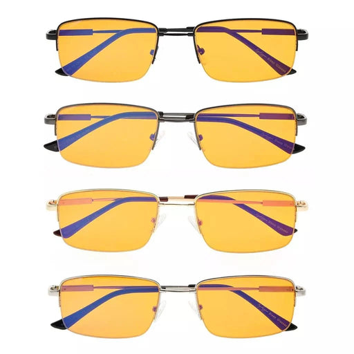 eyekeeper.com 4 Pack Half Rim Metal Blue Light Blocking Readers DS1702 Eyeglasses