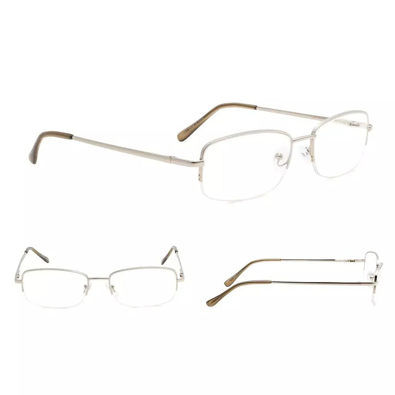 eyekeeper.com 4 Pack Half-rim Metal Reading Glasses Include Sunglasses 3-R15015 Eyeglasses