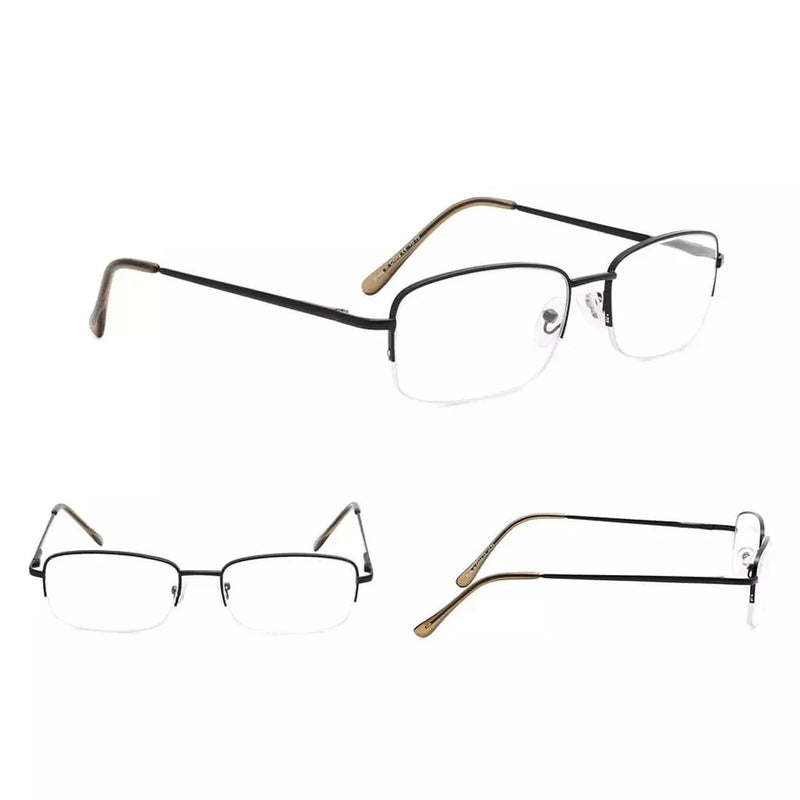 eyekeeper.com 4 Pack Half-rim Metal Reading Glasses Include Sunglasses 3-R15015 Eyeglasses
