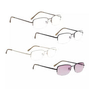 eyekeeper.com 4 Pack Half-rim Metal Reading Glasses Include Sunglasses 3-R15015 Eyeglasses