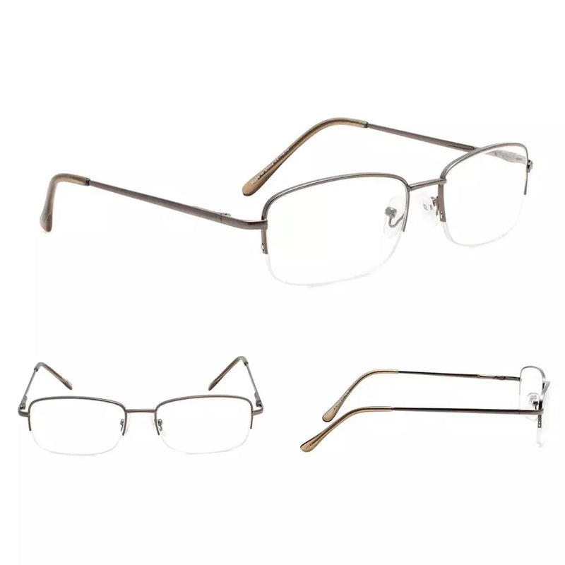 eyekeeper.com 4 Pack Half-rim Metal Reading Glasses Include Sunglasses 3-R15015 Eyeglasses
