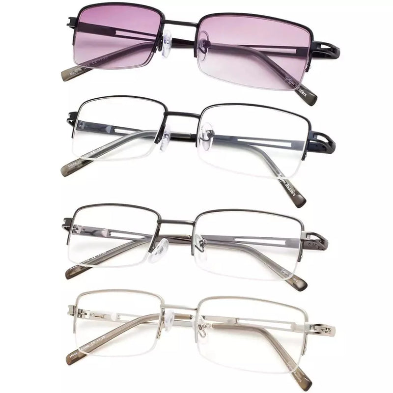 eyekeeper.com 4 Pack Half-rim Metal Reading Glasses with Reading Sunglasses R15014 Eyeglasses