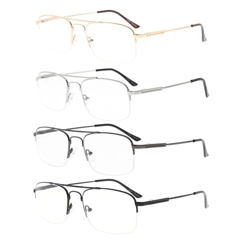 eyekeeper.com 4 Pack Half-rim Reading Glasses Double Bridge Readers R1706 Eyeglasses