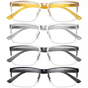 eyekeeper.com 4 Pack Half-rim Reading Glasses Lightweight Metal Readers R2201 Eyeglasses