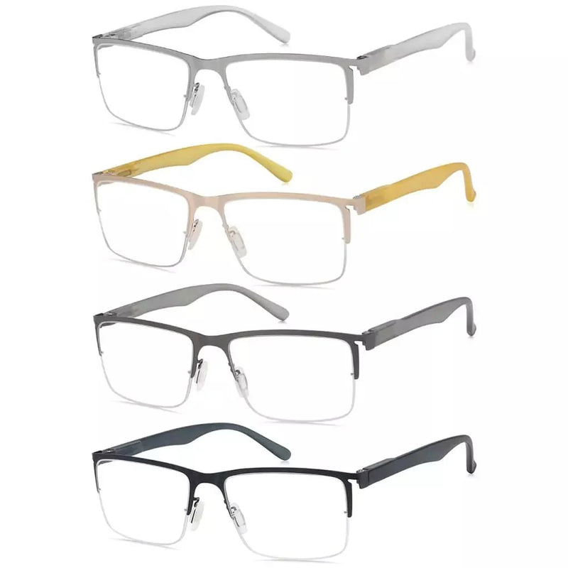 eyekeeper.com 4 Pack Half-rim Reading Glasses Lightweight Metal Readers R2201 Eyeglasses