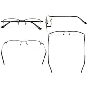 eyekeeper.com 4 Pack Half-rim Reading Glasses Metal Frame Readers R1708 Eyeglasses