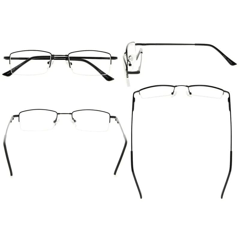 eyekeeper.com 4 Pack Half-rim Reading Glasses Metal Frame Readers R1708 Eyeglasses