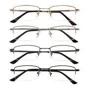 eyekeeper.com 4 Pack Half-rim Reading Glasses Metal Frame Readers R1708 Eyeglasses