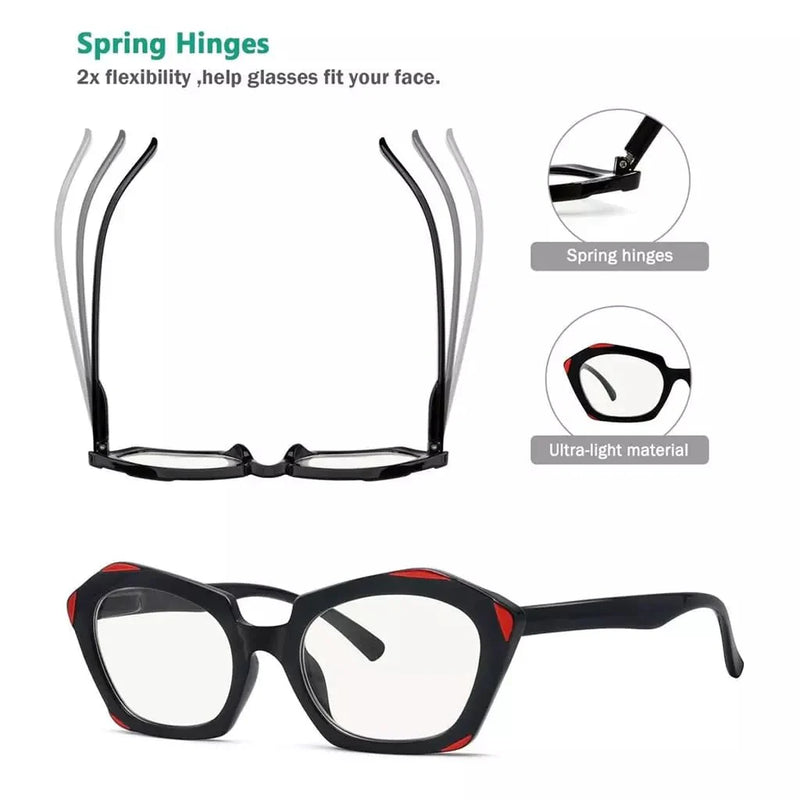 eyekeeper.com 4 Pack Hexagon Progressive Multifocal Reading Glasses M2129 Eyeglasses