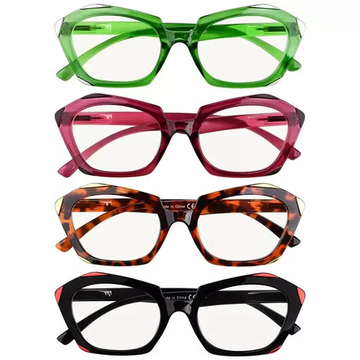 eyekeeper.com 4 Pack Hexagon Progressive Multifocal Reading Glasses M2129 Eyeglasses