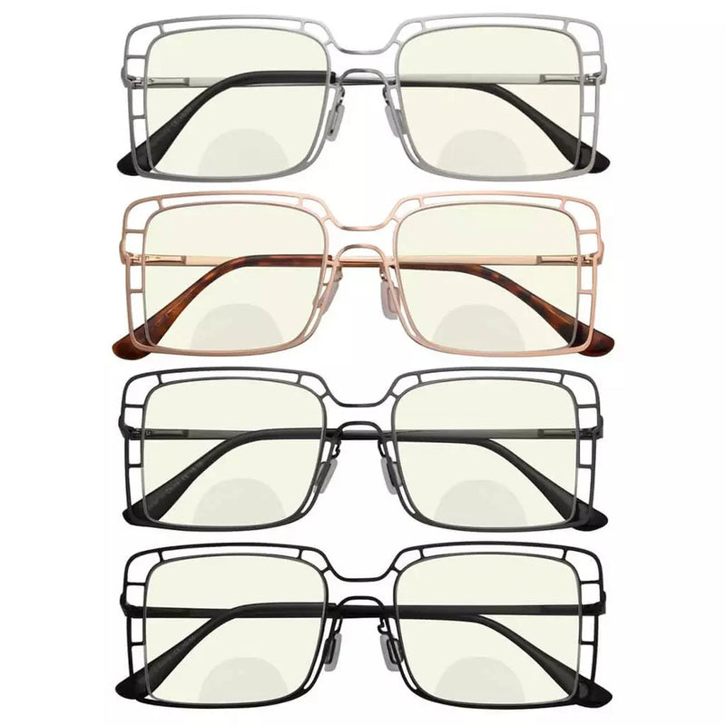 eyekeeper.com 4 Pack Hollow Blue Light Filter Bifocal Readers BR2301UV Eyeglasses