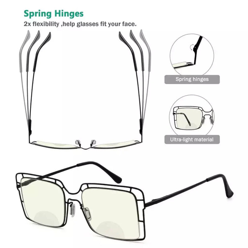 eyekeeper.com 4 Pack Hollow Blue Light Filter Bifocal Readers BR2301UV Eyeglasses
