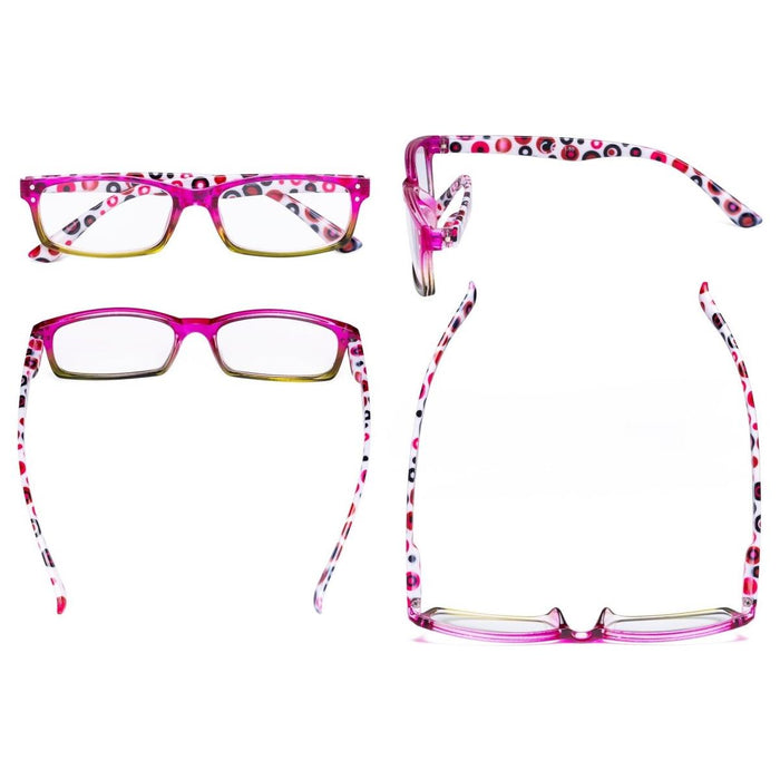 Eyekeeper - 4 Pack Ladies Cute Dot Pattern Temples Reading Glasses R103P